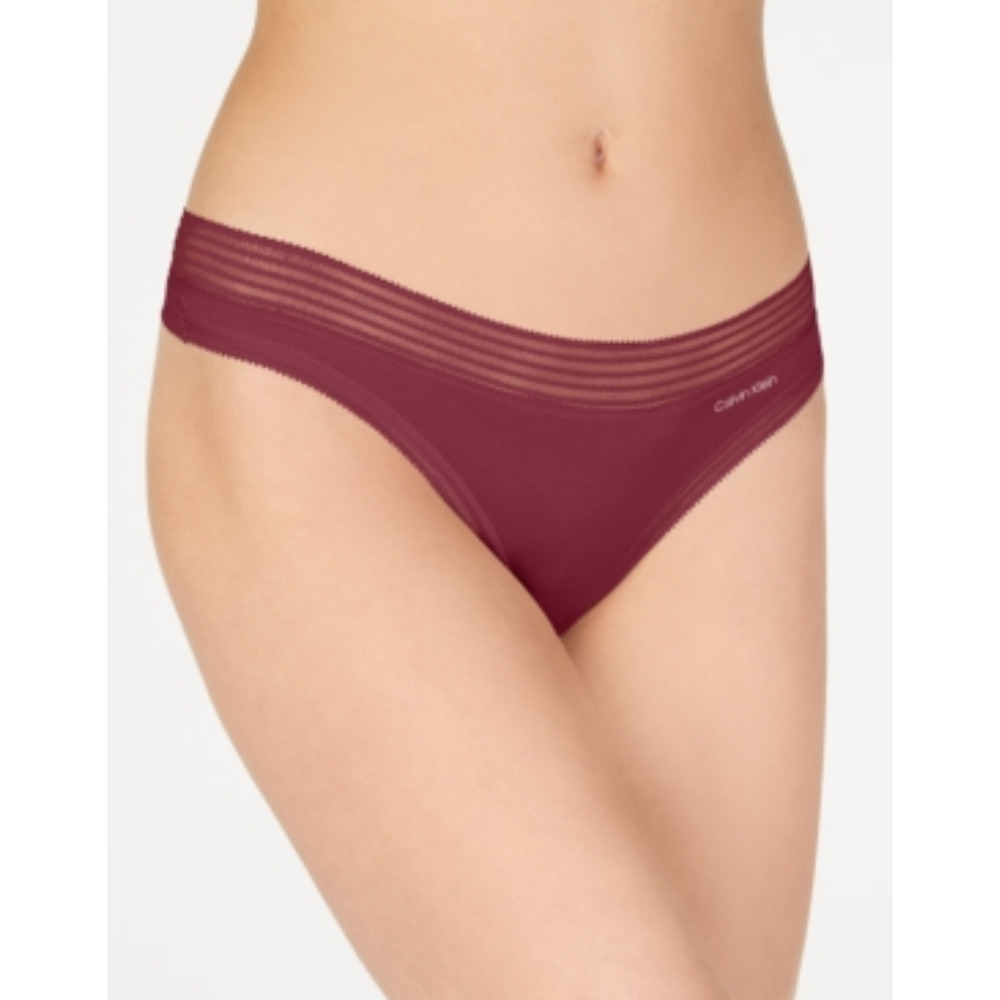 Calvin Klein Women Ultra Soft Modal Thong Maroon S